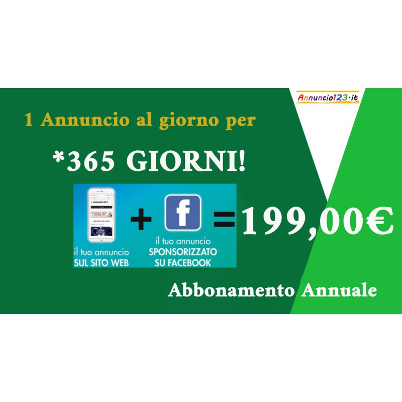 Annunci per un anno ! Facebook + Vetrina